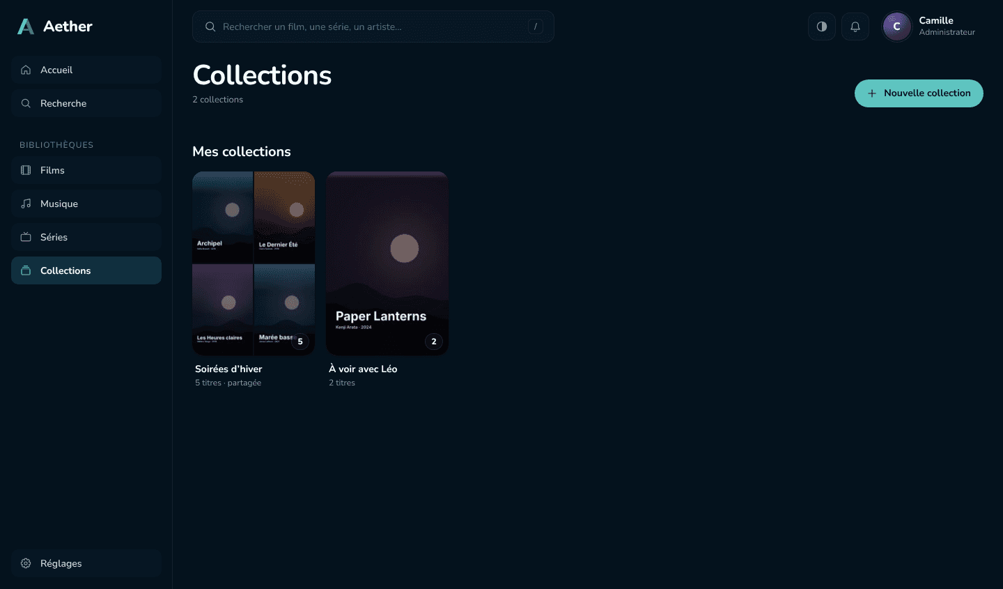 Page Collections d’Aether.